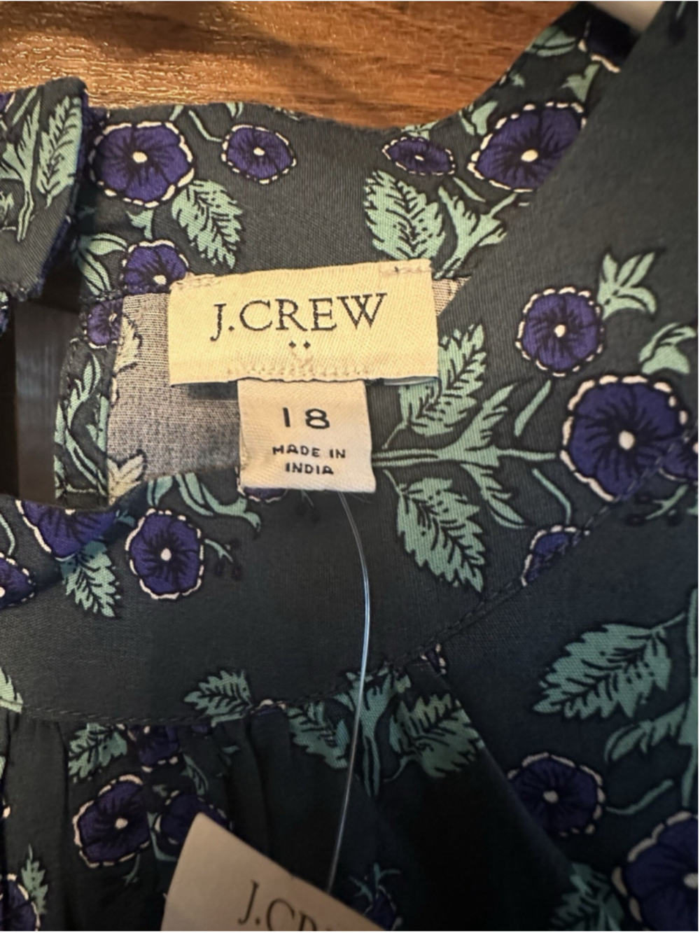 J.CREW Green Floral Maxi Dress Tie Waist Keyhole Back Sleeveless Round Neck 18 - Picture 2 of 8